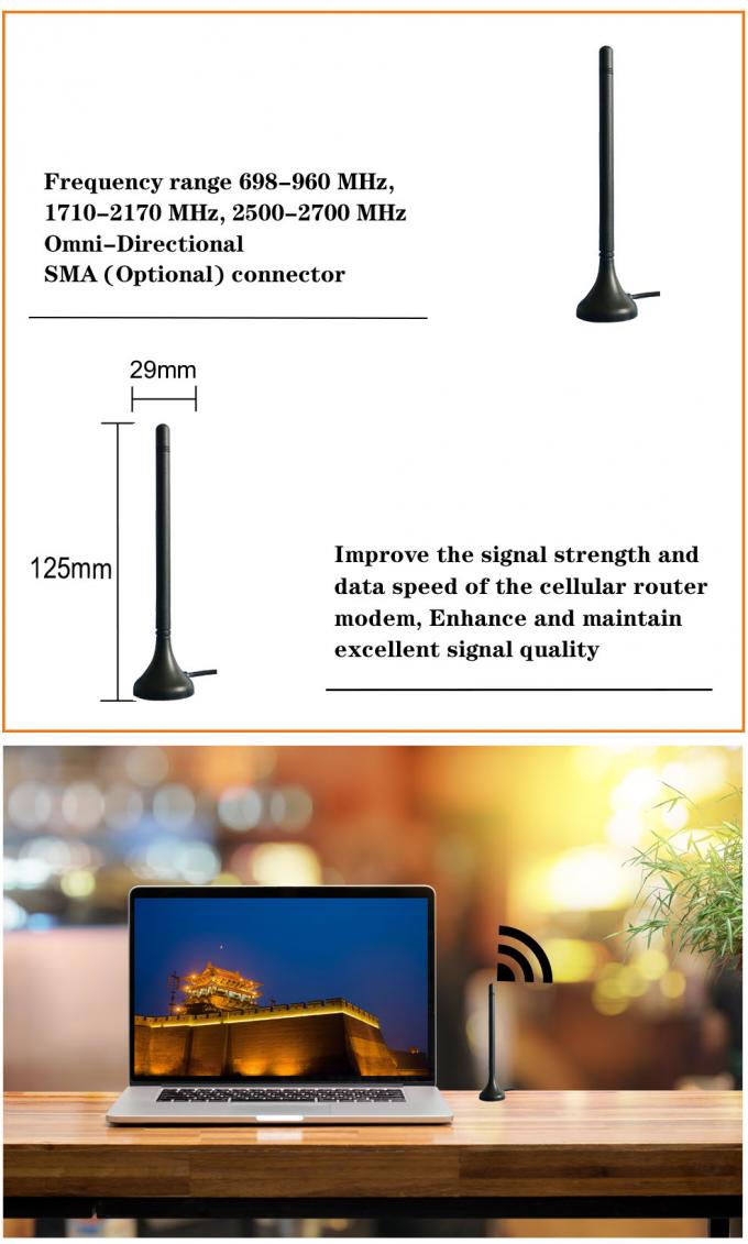 Longue antenne d'intérieur du terme 698~2700MHz GSM3G 4G LTE Wifi