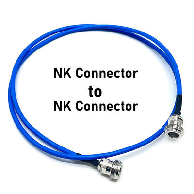 Connecteur NK à connecteur NK Cable RF coaxial bleu tout cuivre Signal de communication à haute fréquence à haute température