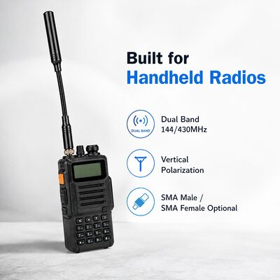 Antenne tactique boomerang, double bande 144/430MHz, antenne portable pour radio amateur avec interface SMA optionnelle