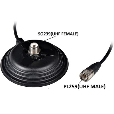 Base magnétique d'antenne d'autoradio à grande ventouse de 11CM, support magnétique à haute résistance de traction de 30,8 lb pour antennes radio amateur VHF UHF HF