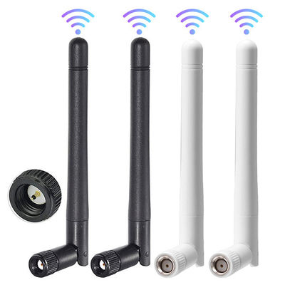 Antennes sans fil en caoutchouc à deux bandes de communication de l'antenne 2.4GHz 5.8GHz de wifi avec l'antenne masculine à angle droit de 3dBi SMA