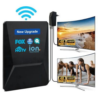 Nouvelle antenne HDTV intelligente améliorée, numérique HD 4K 1080P, amplifiée 30dbi, longue portée, UHF, canaux gratuits, aérienne extérieure en plastique